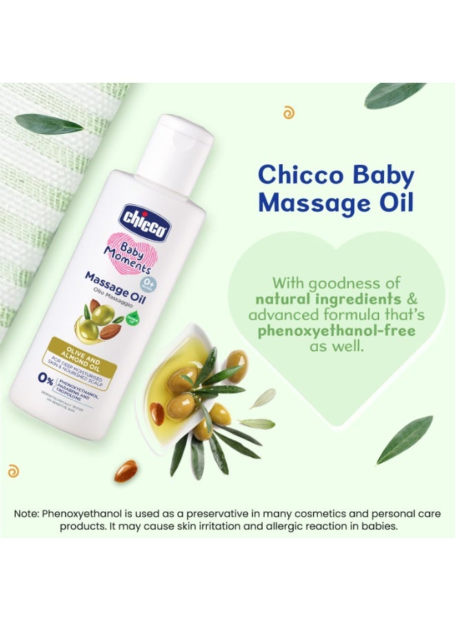 Chicco Baby Moments Massage Oil, New Advanced Non-sticky & Moisturizing Formula, Suitable for Baby’s Skin, Hair & Scalp, No Phenoxyethanol & Parabens (200ml) - Image 4